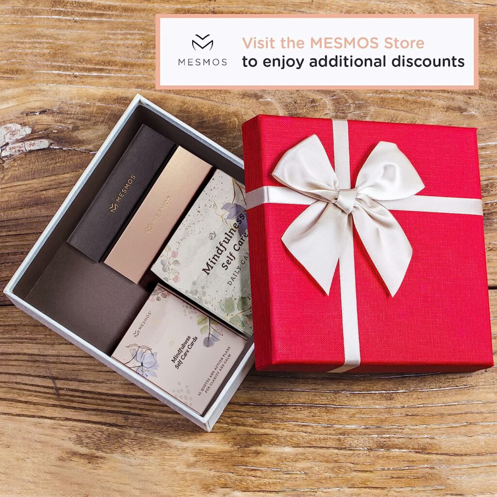 MESMOS Perpetual Desk Calendar with 366 Mindfulness Self Care Quotes, Cute Desk Accessories  Office Decor for Women, Relaxing  Inspirational Gifts for Women, Anxiety Relief Items, Desk Decorations