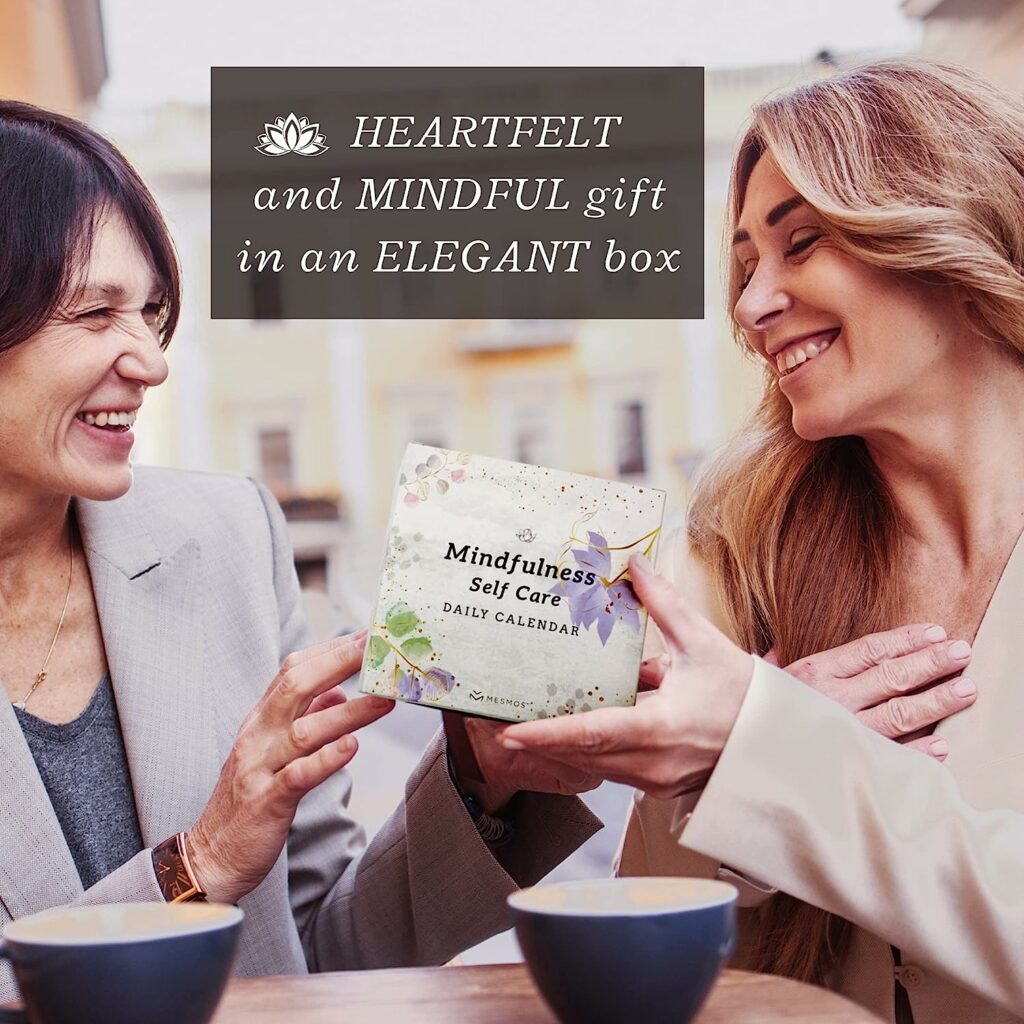 MESMOS Perpetual Desk Calendar with 366 Mindfulness Self Care Quotes, Cute Desk Accessories  Office Decor for Women, Relaxing  Inspirational Gifts for Women, Anxiety Relief Items, Desk Decorations