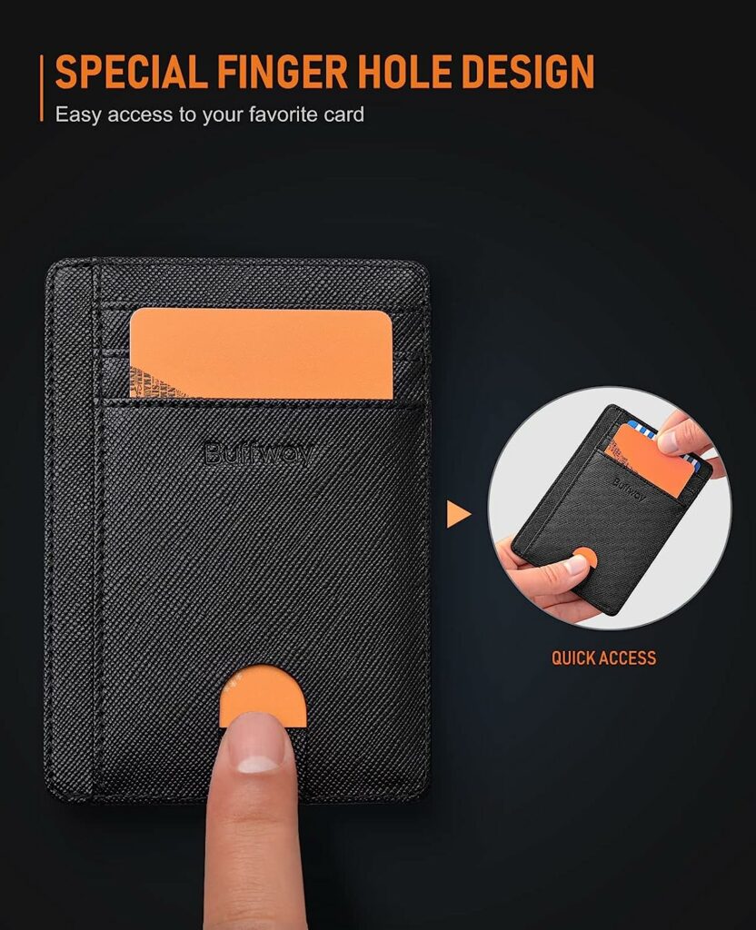 Buffway Slim Minimalist Front Pocket RFID Blocking Leather Wallets for Men Women Buffway Slim Minimalist Front Pocket RFID Blocking Leather Wallets for Men Women