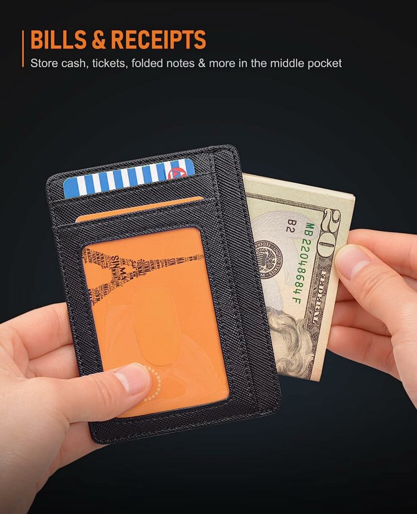 Buffway Slim Minimalist Front Pocket RFID Blocking Leather Wallets for Men Women Buffway Slim Minimalist Front Pocket RFID Blocking Leather Wallets for Men Women