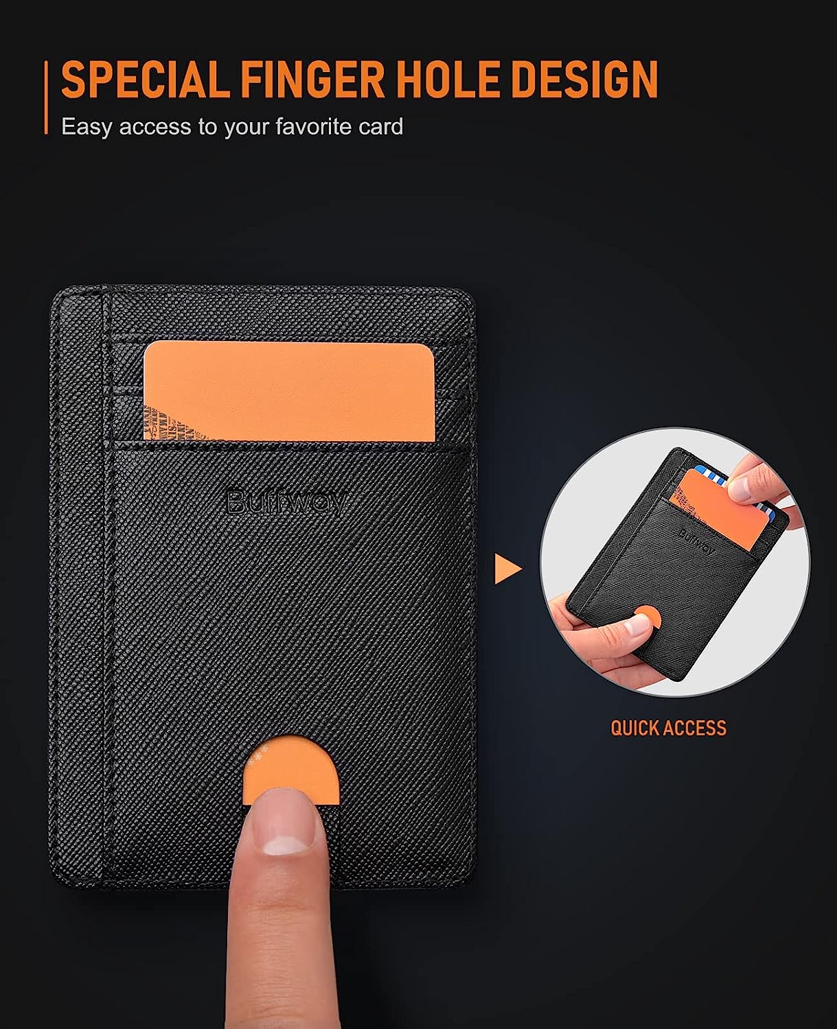 Buffway Slim Minimalist Front Pocket RFID Blocking Leather Wallets for Men Women Review