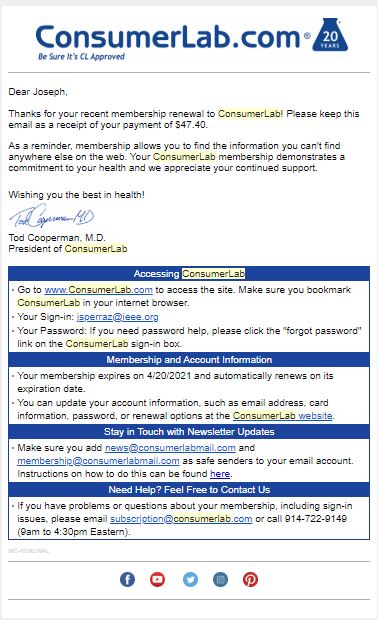ConsumerLab.com Health Product Reviews