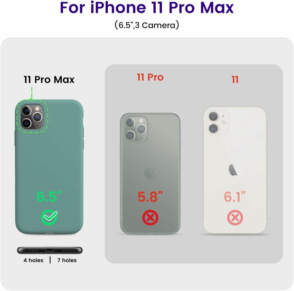 OTOFLY Soft Silicone Designed for iPhone 11 Pro Max Cases,[Military Grade Drop Protection] [Anti-Scratch Microfiber Lining] Shockproof Protective Phone Case Slim Thin Cover 6.5 inch,Pine Green
