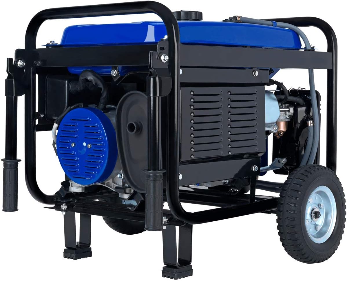 DuroMax XP4400E Gas Powered Portable Generator-4400 Watt Electric Start-Camping  RV Ready, 50 State Approved, Blue/Black
