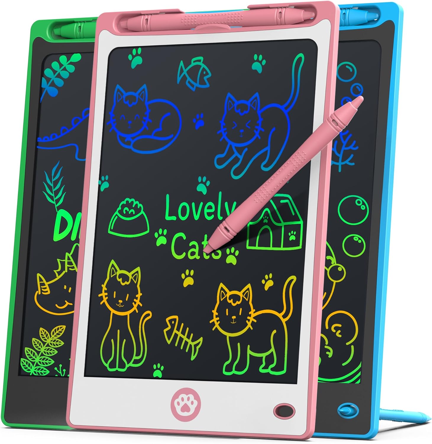 Hockvill LCD Writing Tablet for Kids 8.8 Inch, Toys for Girls Boys Drawing Pad for 3 4 5 6 7 8 Year Old Kid, Toddler Magnetic Doodle Board Travel Essentials Christmas Birthday Gift for Children (Pink)